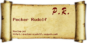 Pecker Rudolf névjegykártya